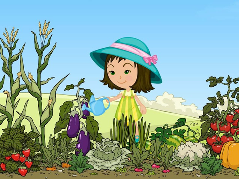 Огород мультяшный. Нарисовать огород. Огород для детей. Растения сада для детей.